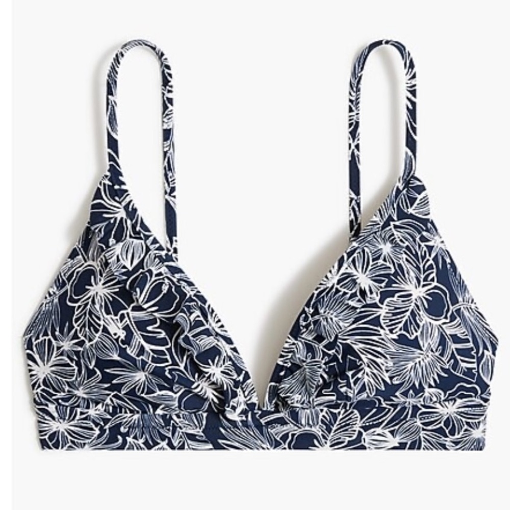 Floral Print Bikini Top NWOT